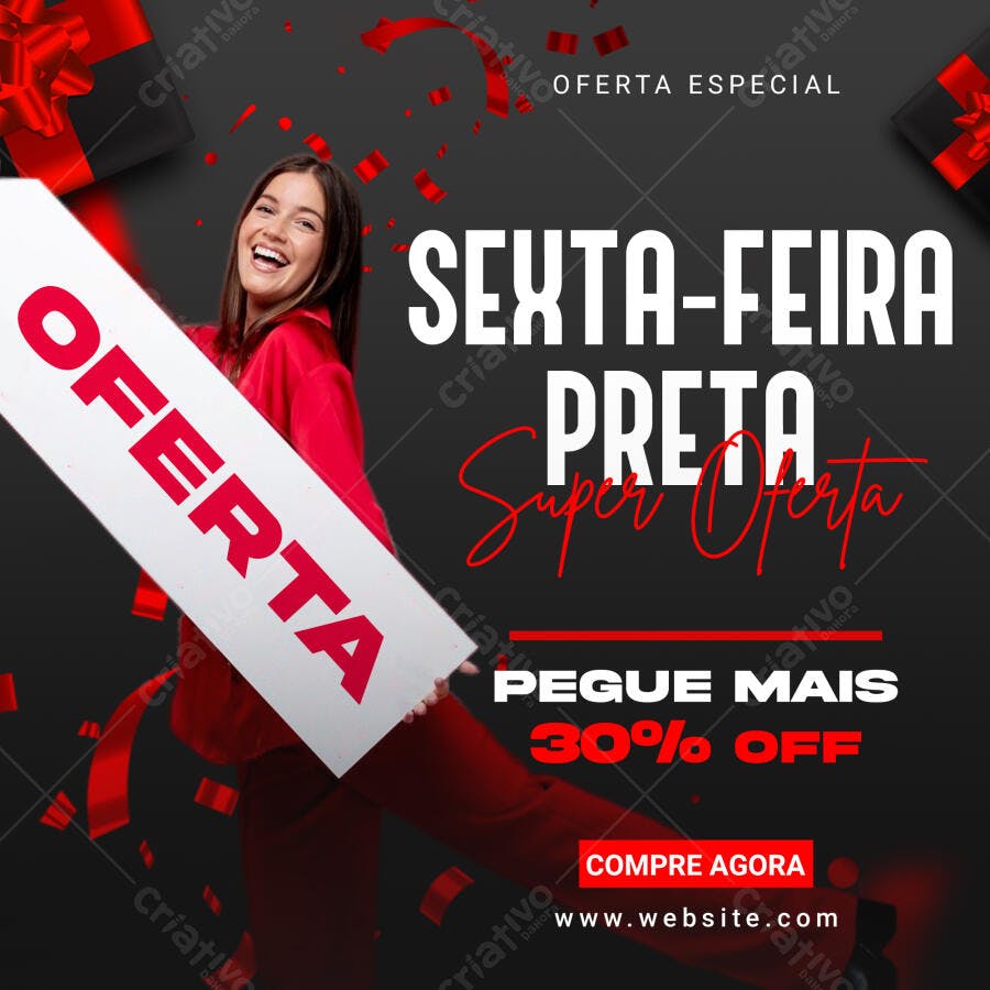 Post Instagram Black Friday Super Oferta PSD Editável