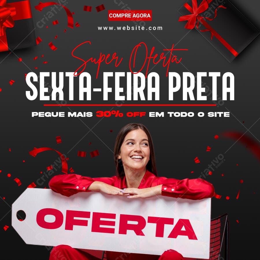 Post Instagram Black Friday Super Oferta PSD Editável
