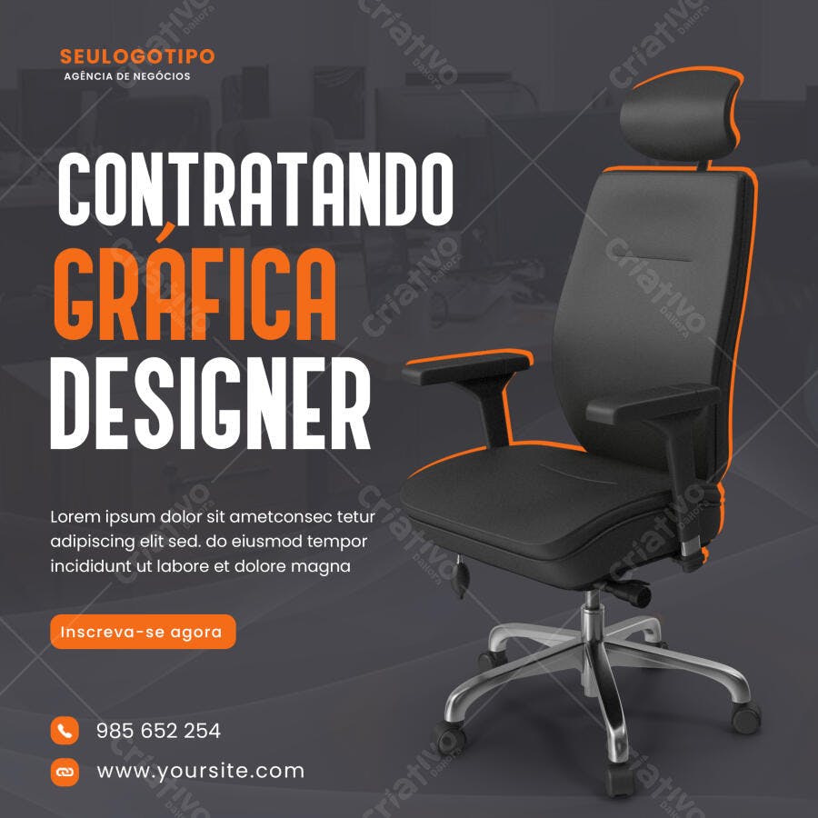 Post Instagram Contratando Gráfica Designer PSD Editável