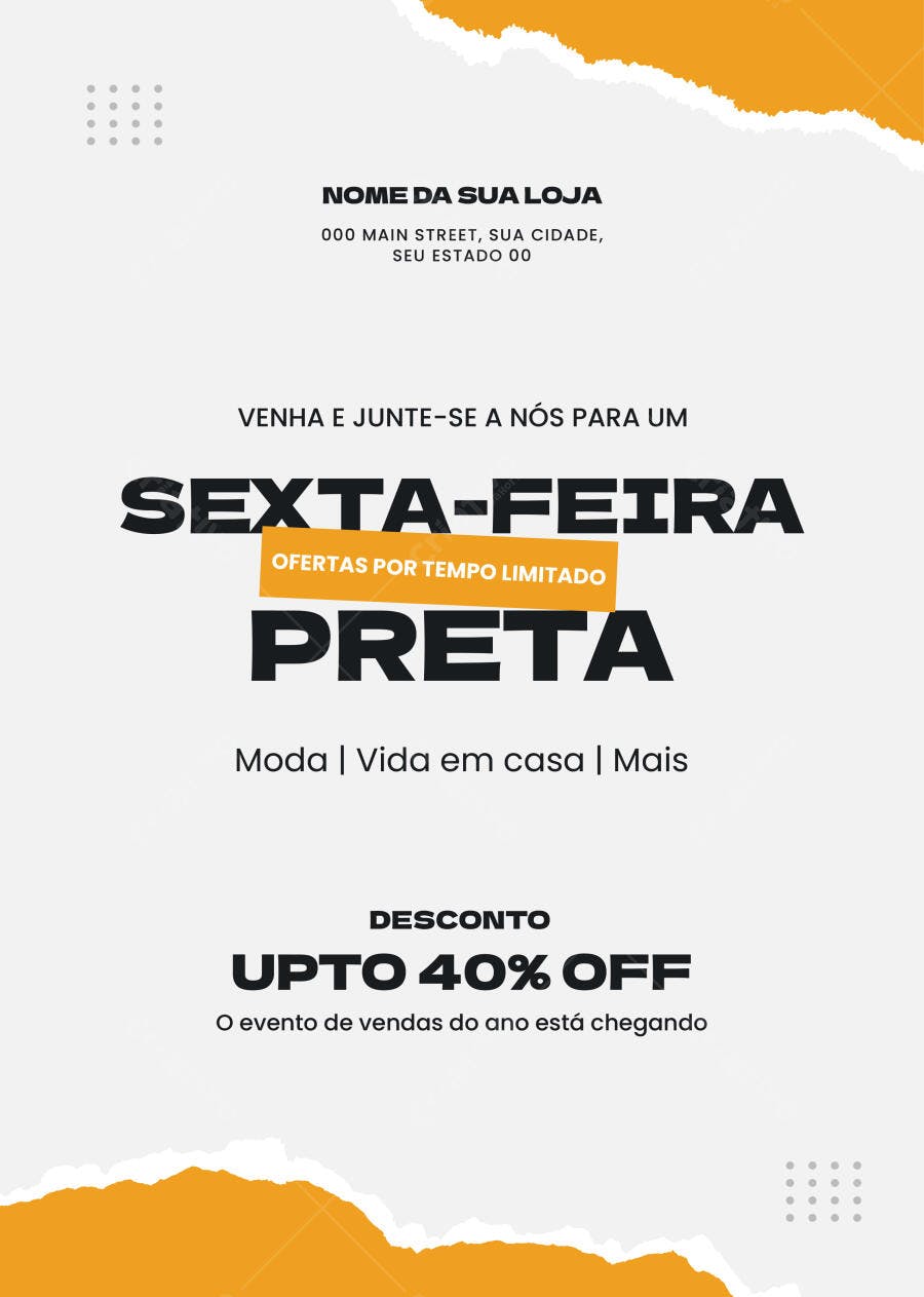 Flyer Black Friday Novembro Loja Moda PSD Editável