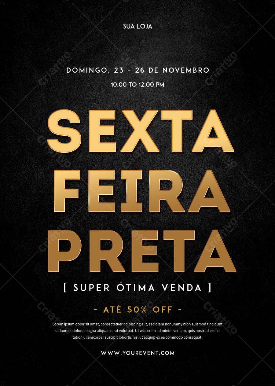 Flyer Black Friday Novembro Promoção Loja PSD Editável