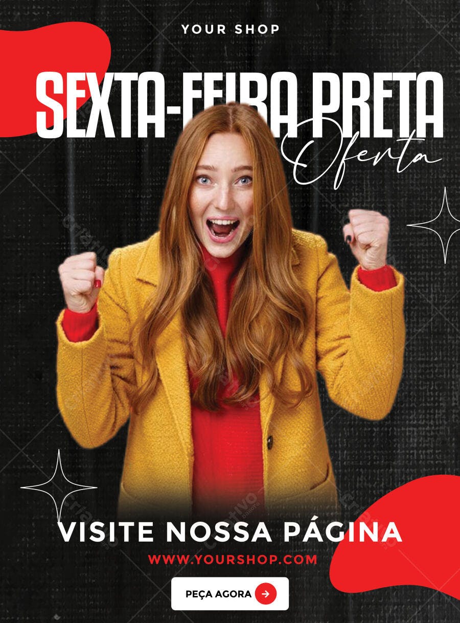 Post Instagram Black Friday Oferta Loja PSD Editável