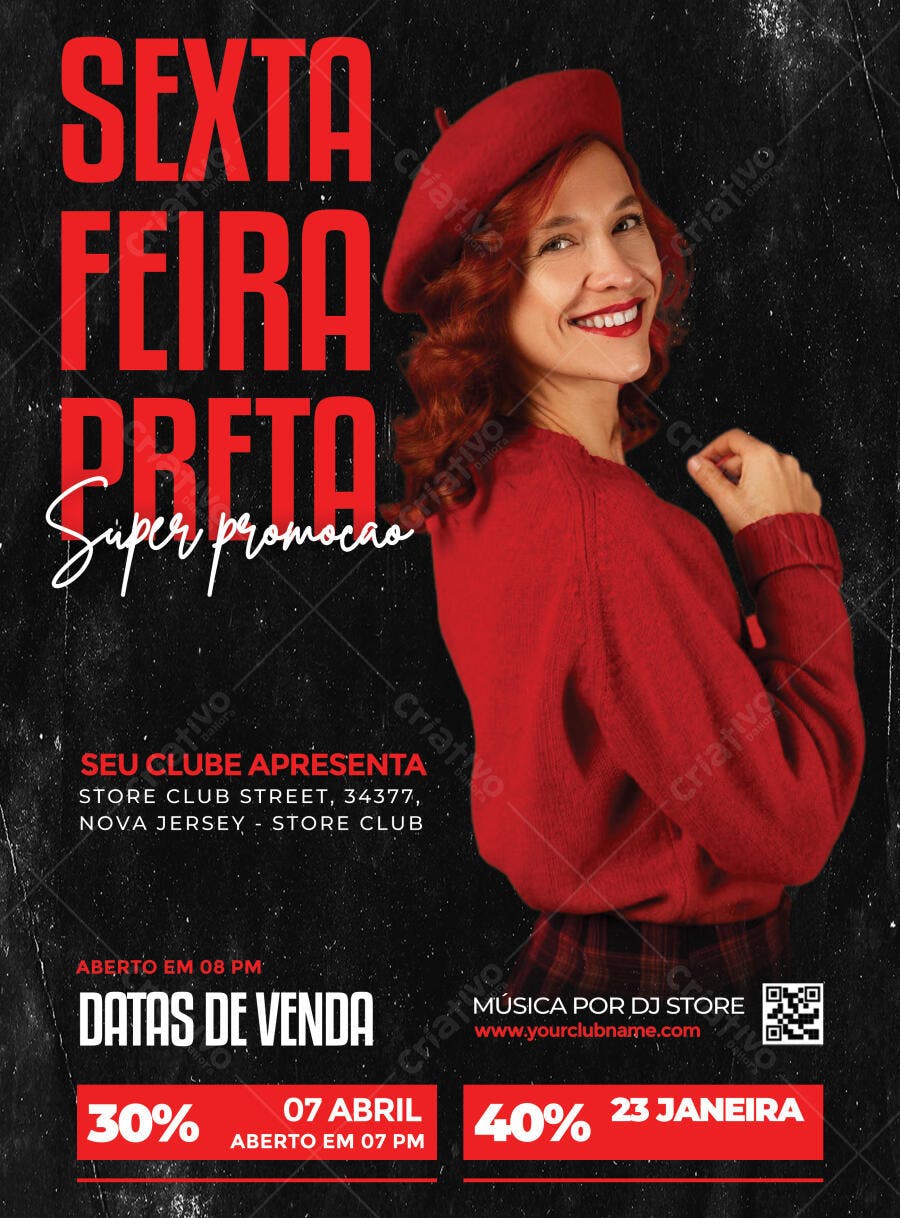 Flyer Sexta Feira Preta Super Promoção PSD Editável