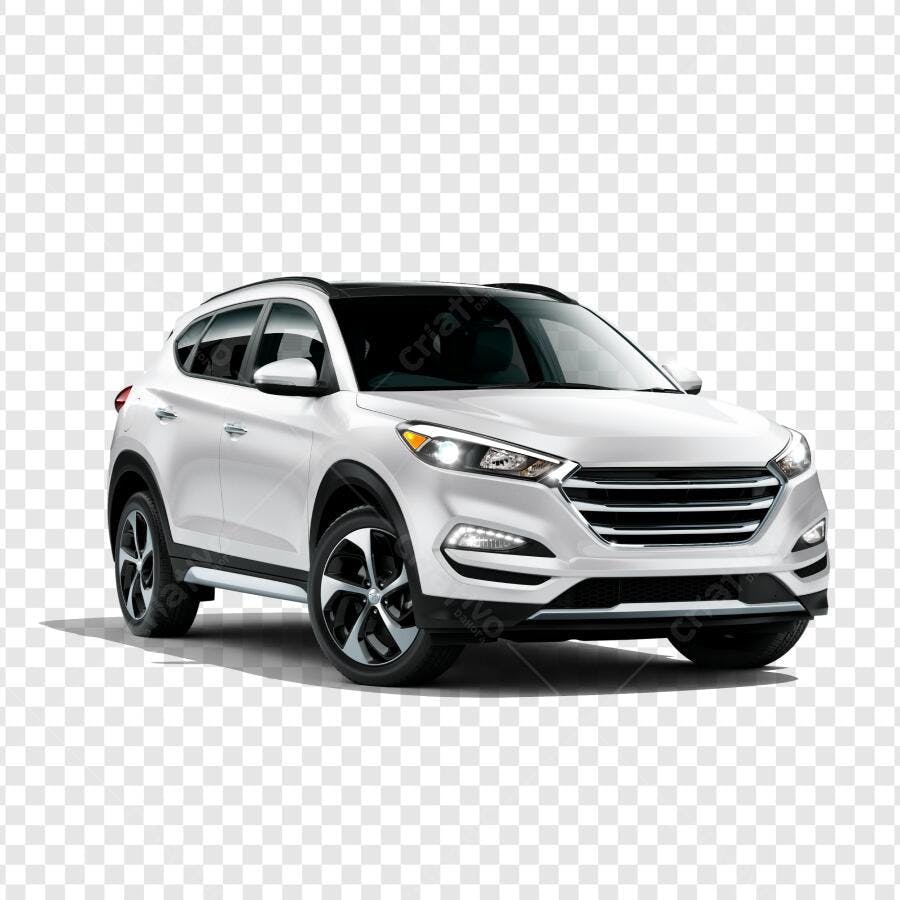 Foto Recortada Carro SUV Branco Hyundai Tucson PNG Fundo Transparente