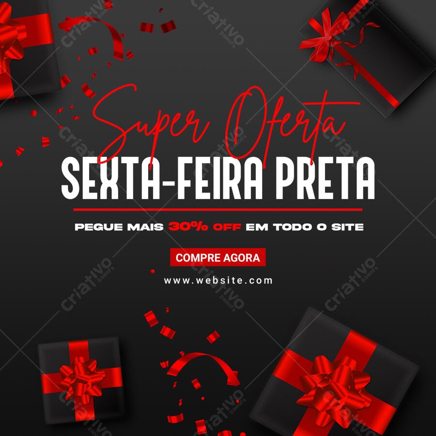 Post Instagram Black Friday Super Oferta PSD Editável