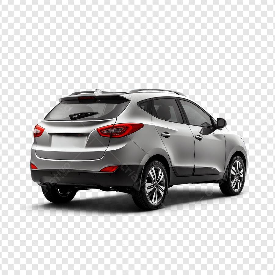 Foto Recortada Carro SUV Prata Traseira PNG Fundo Transparente