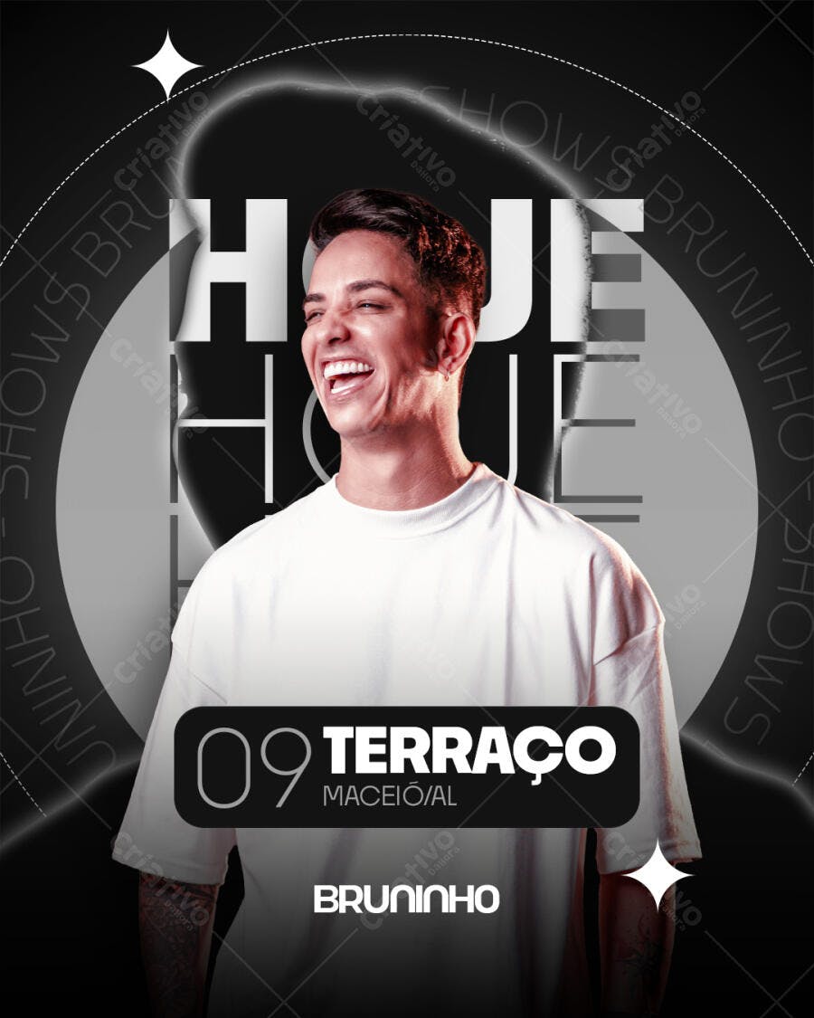 Post Instagram Evento Show Música Bruninho PSD Editável