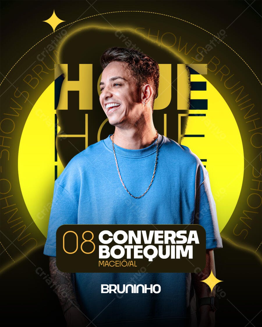Post Instagram Show Bruninho Conversa Boteco PSD Editável