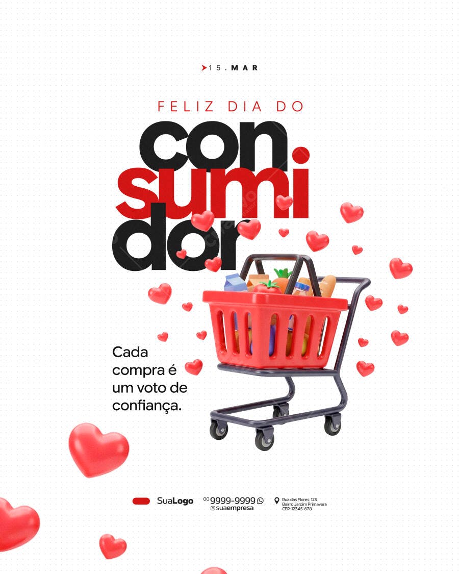 Post Dia do Consumidor 15 de Março Varejo PSD Editável