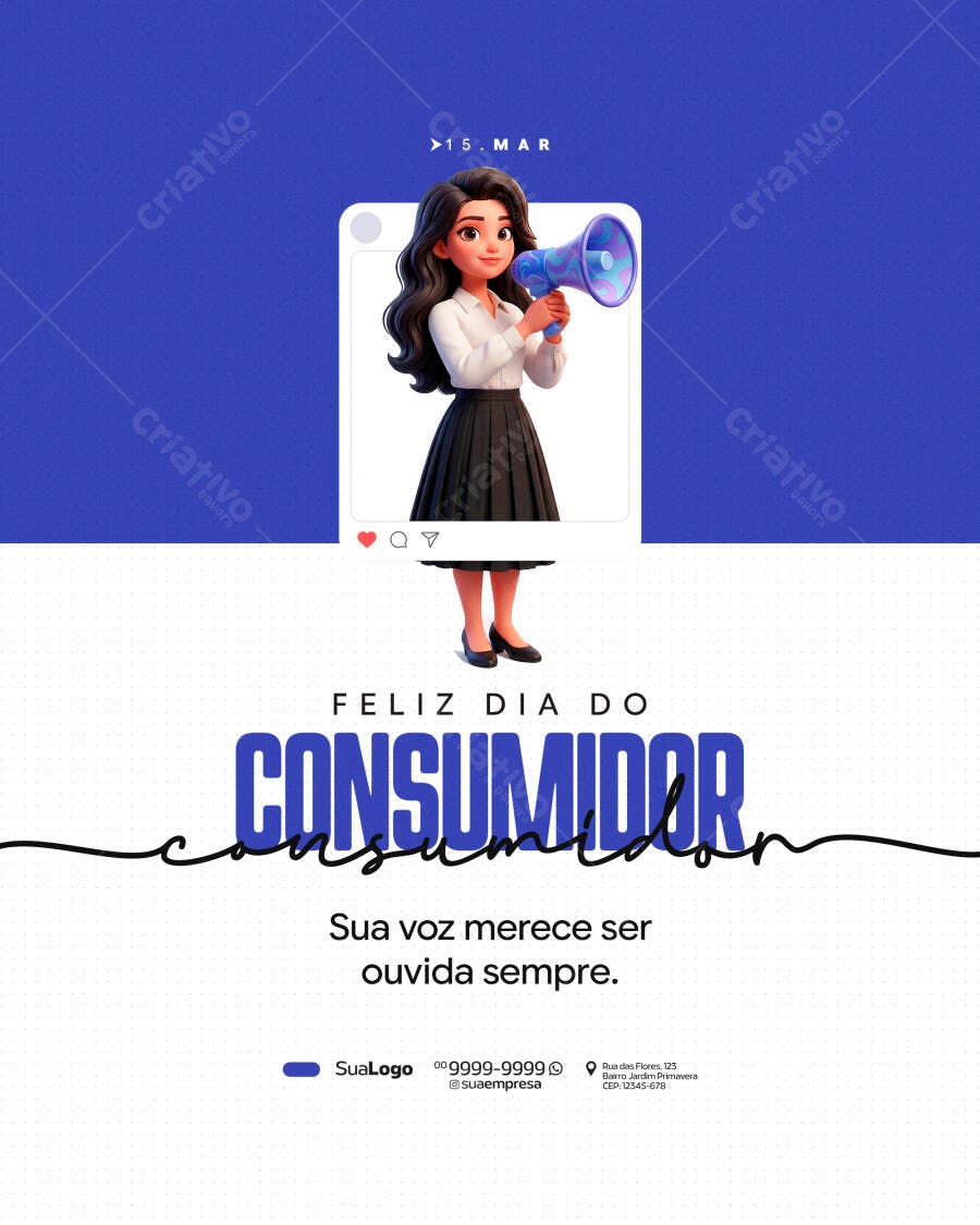 Post Instagram Dia do Consumidor Março PSD Editável