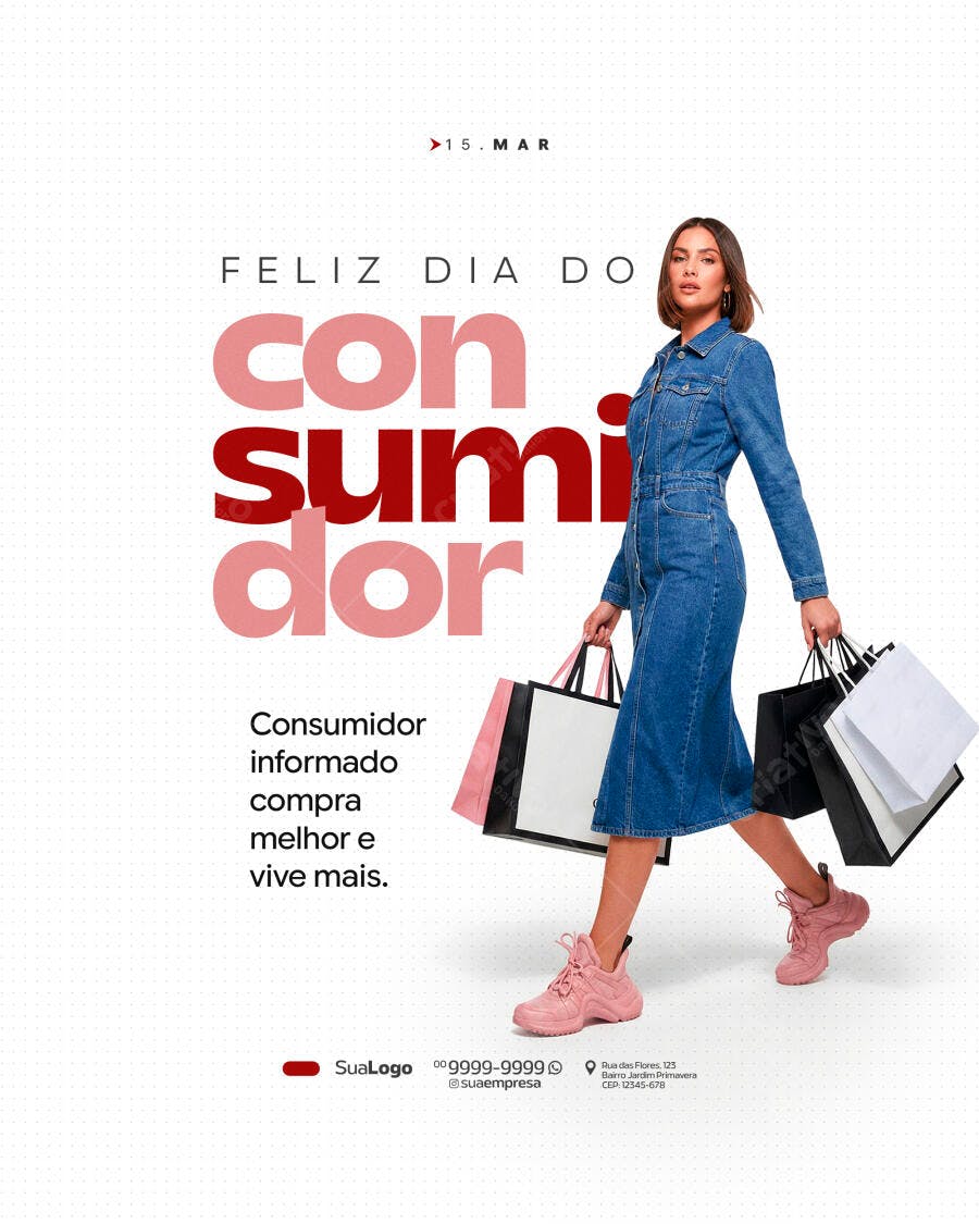 Post Instagram Dia do Consumidor Loja Roupas PSD Editável