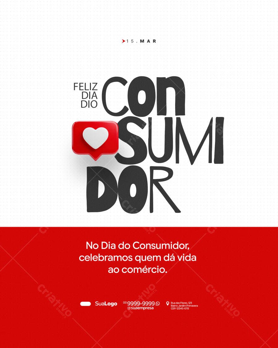 Post Instagram Dia do Consumidor 15 de Março PSD Editável