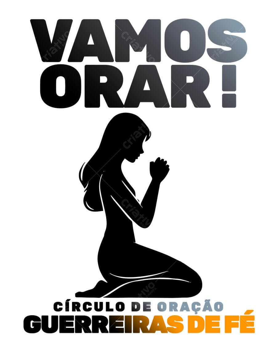 Arte Círculo de Oração Guerreiras de Fé PSD Editável