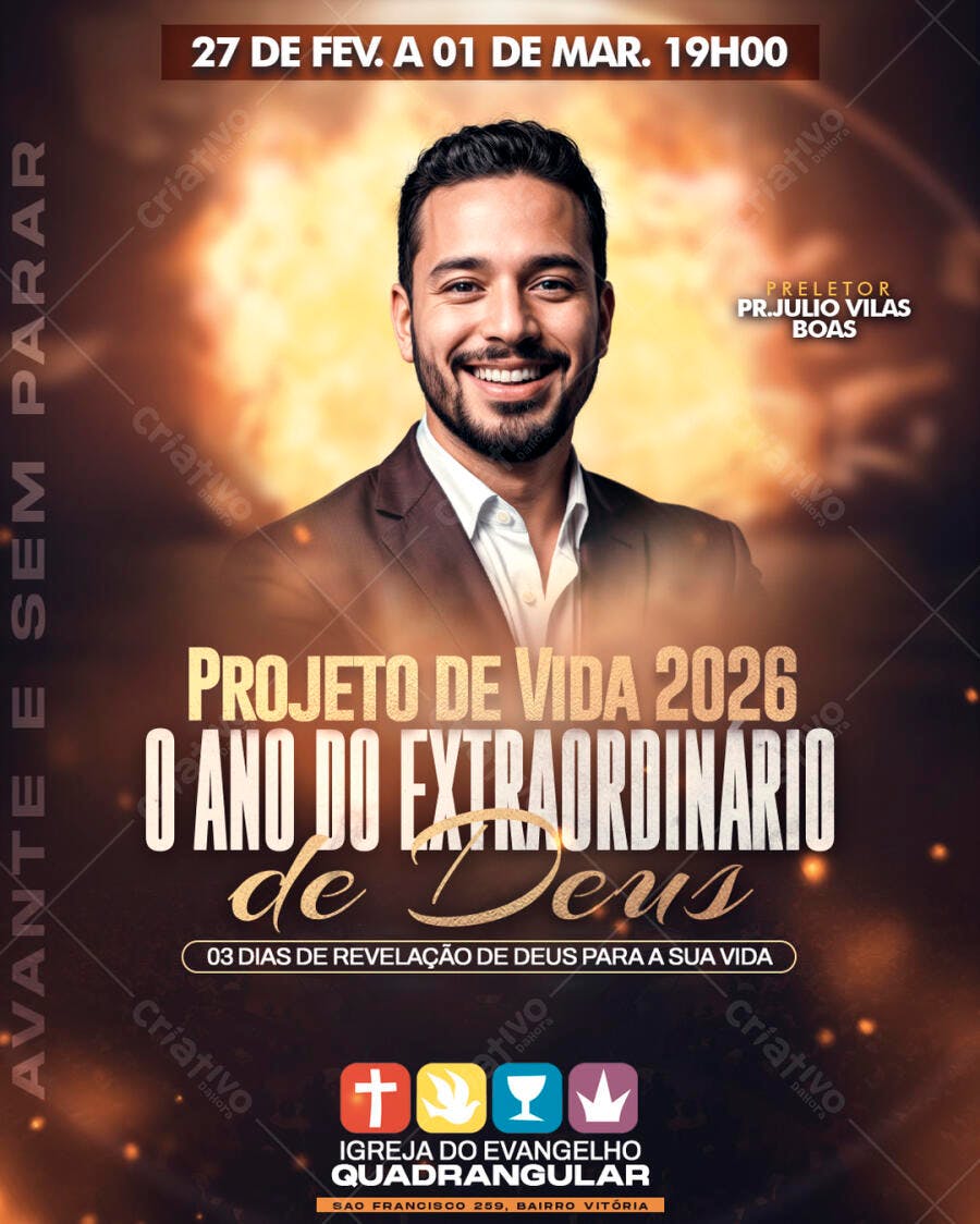 Flyer Evento Religioso Igreja Evangélica PSD Editável