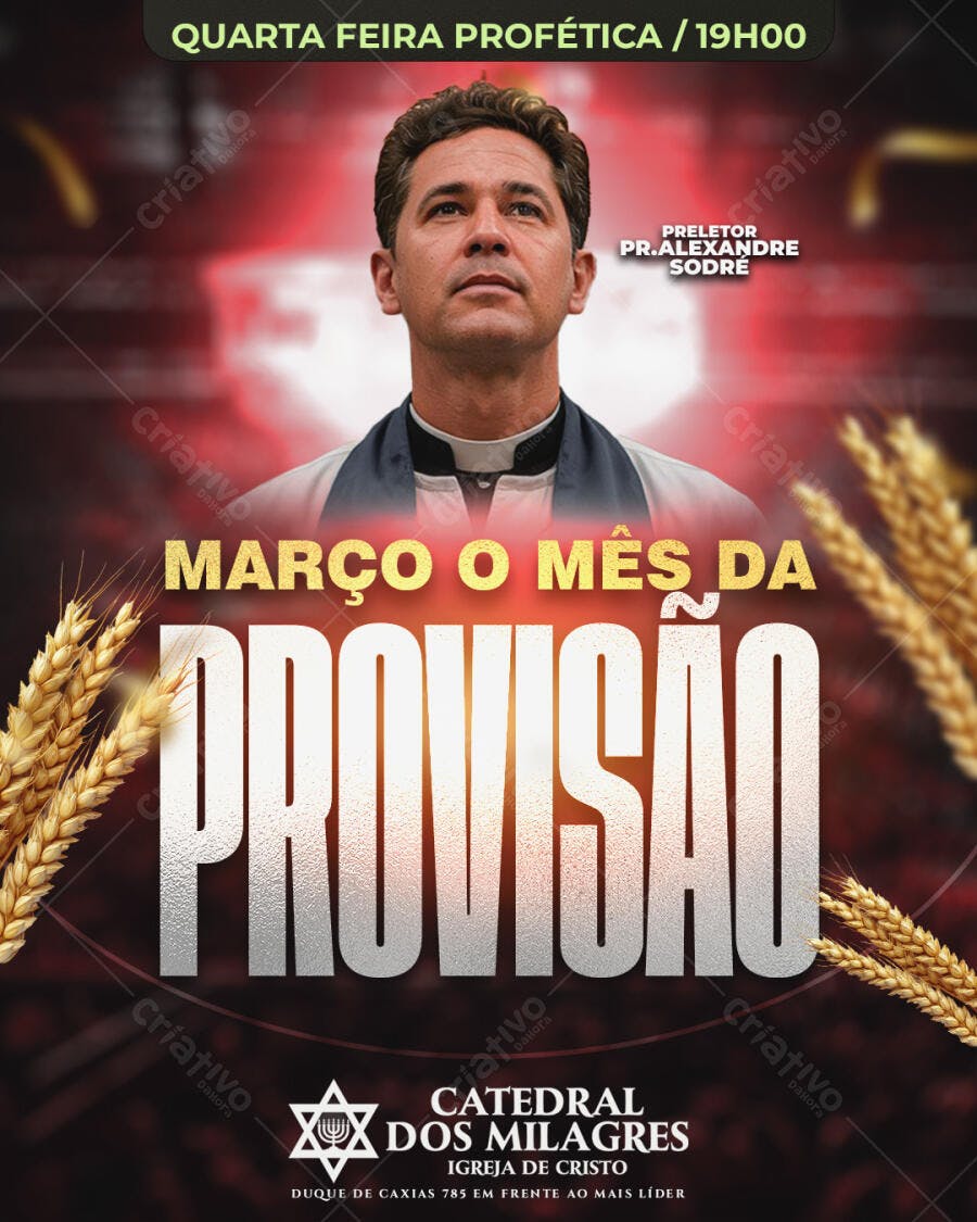 Post Instagram Março Mês da Provisão Igreja PSD Editável