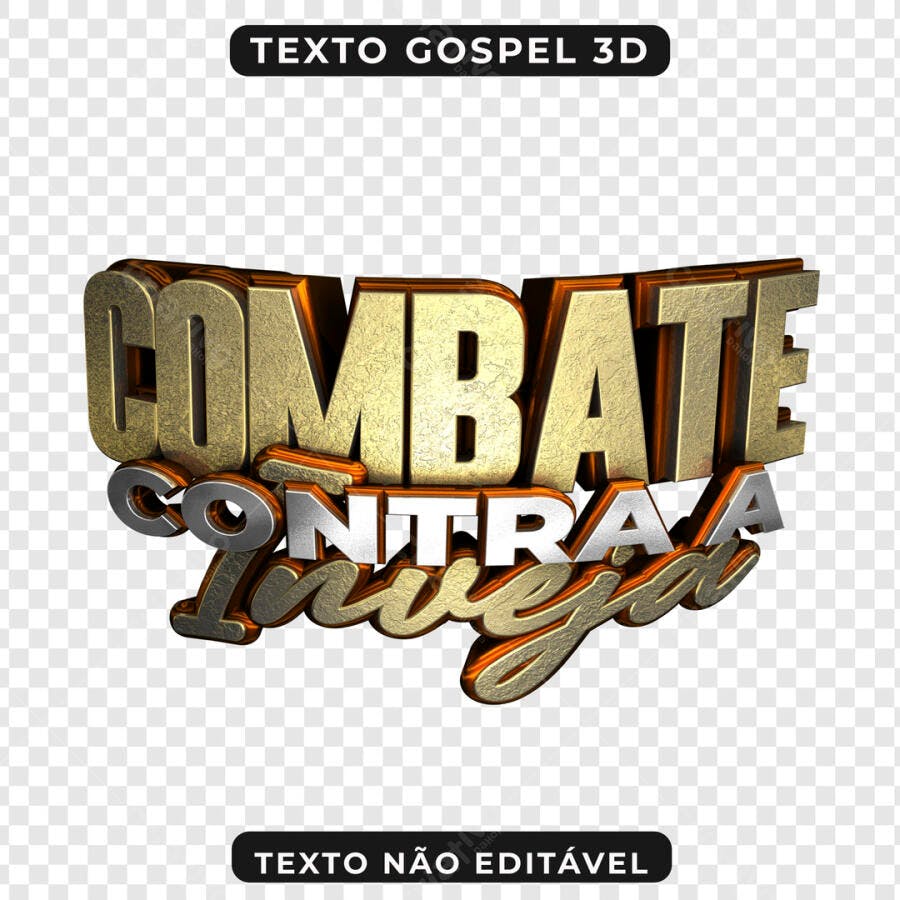 Texto Gospel 3D Combate Contra a Inveja PSD