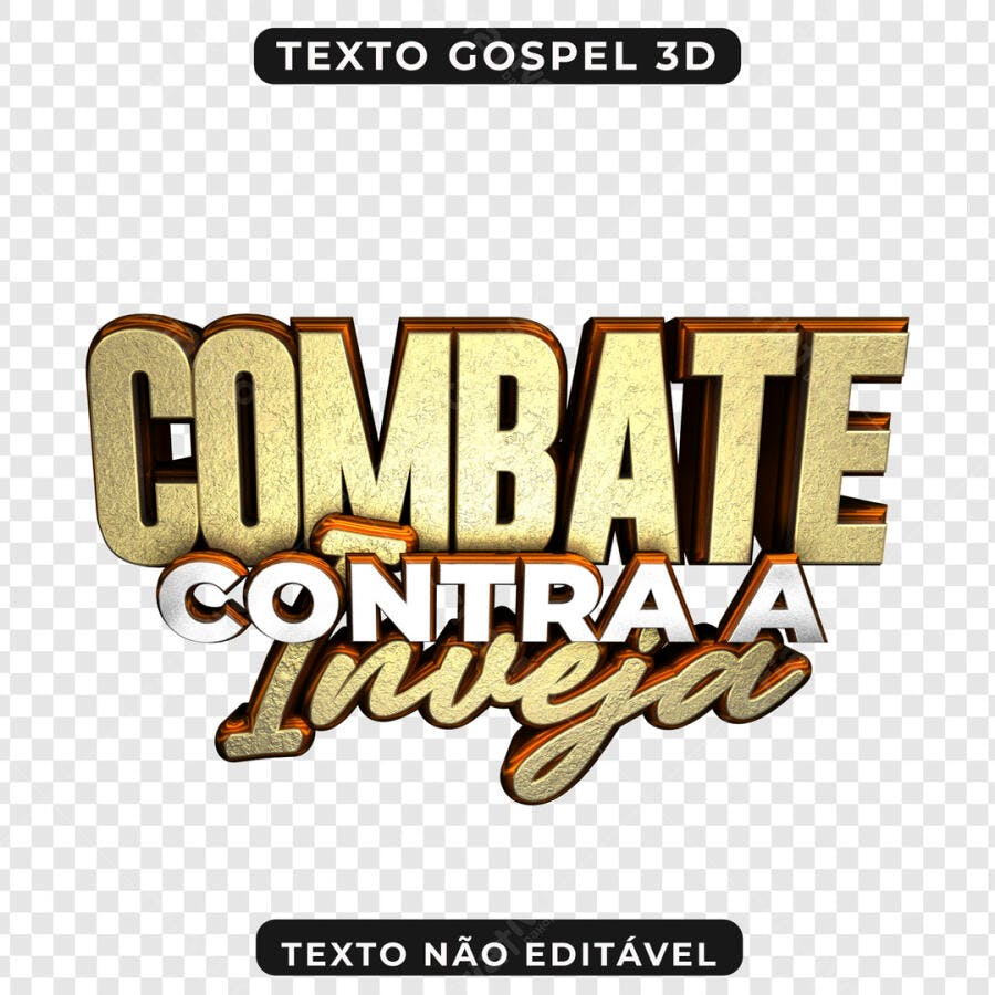 Texto Gospel 3D Combate Contra a Inveja PSD