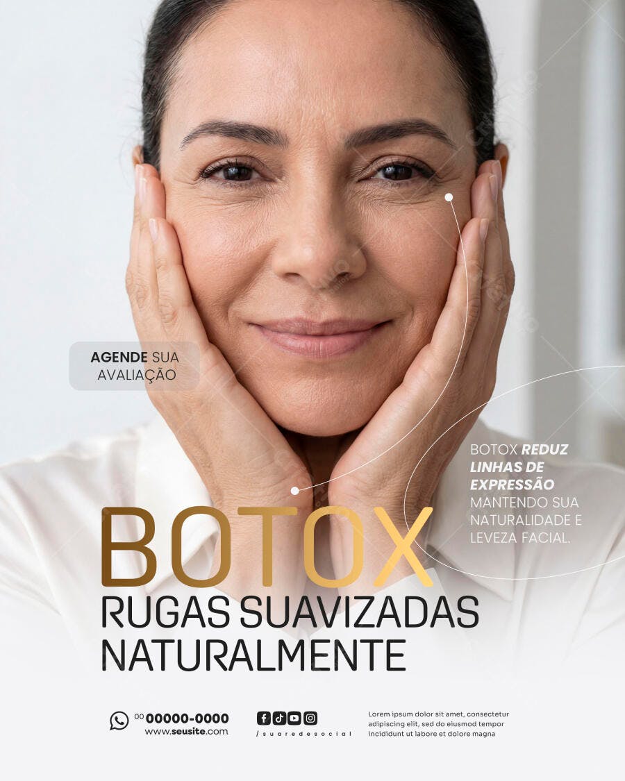 Flyer Botox Rugas Suavizadas Clínica Estética PSD Editável