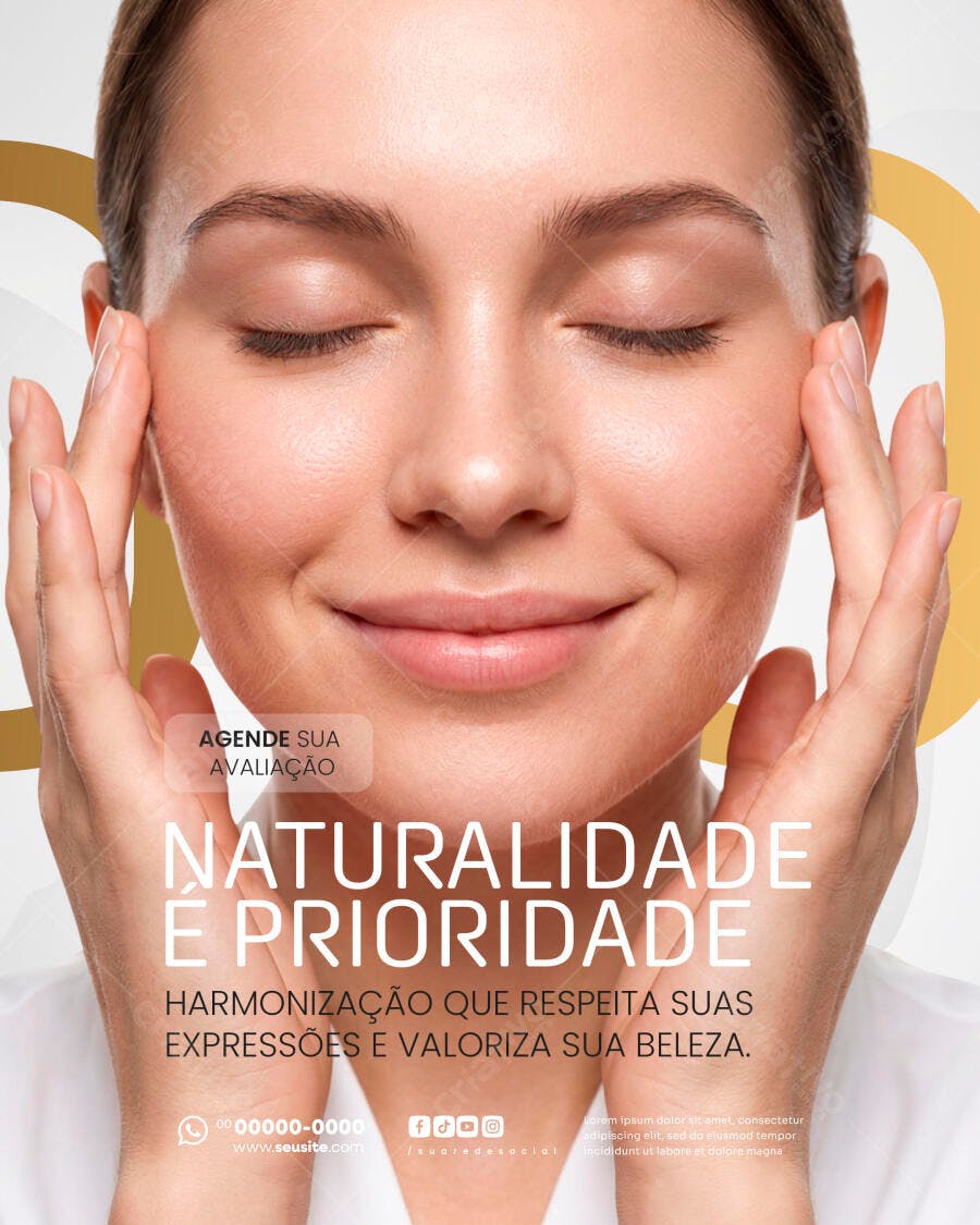 Post Instagram Clínica Estética Naturalidade PSD Editável