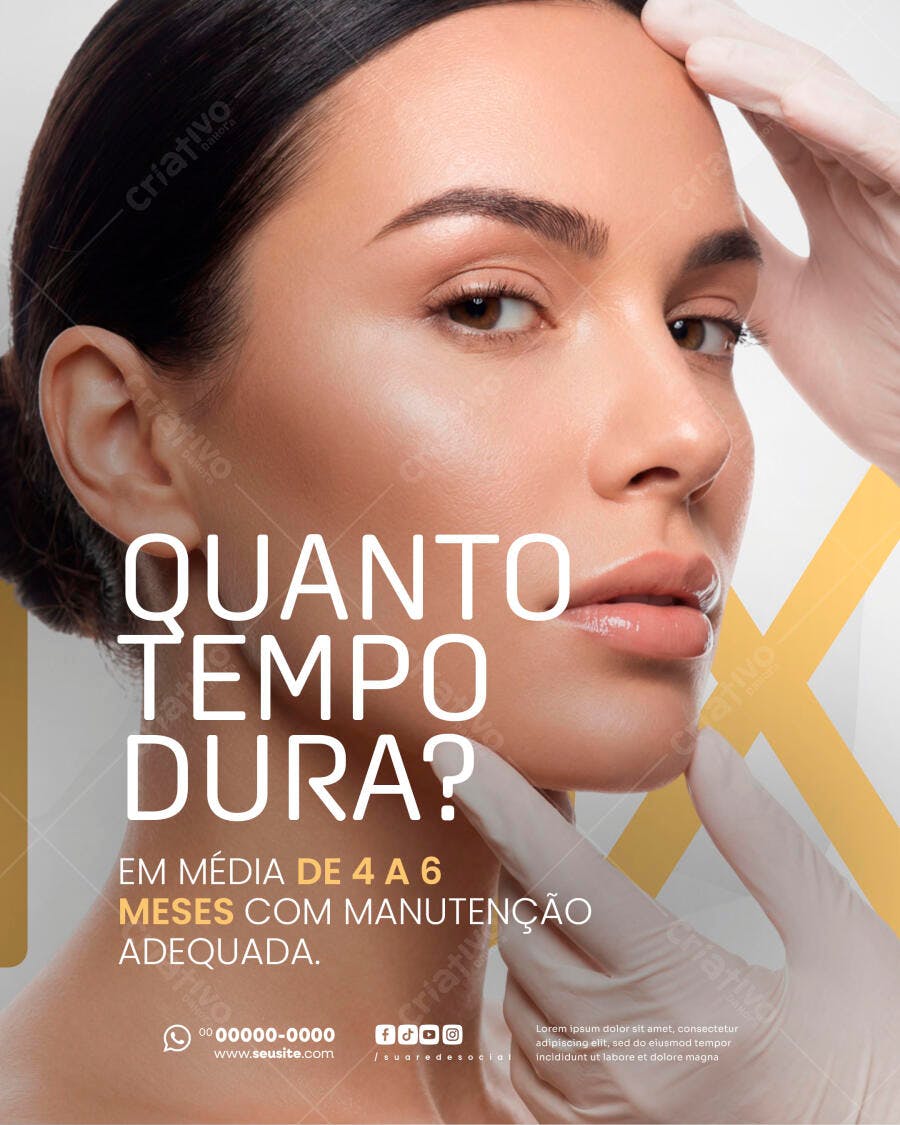 Post Instagram Estética Facial Preenchimento PSD Editável