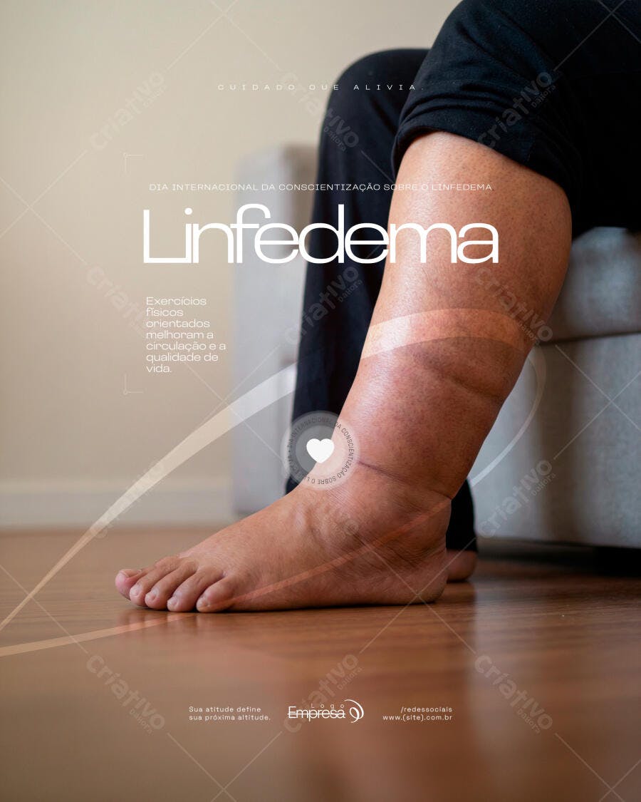 Flyer Linfedema Conscientização Saúde PSD Editável