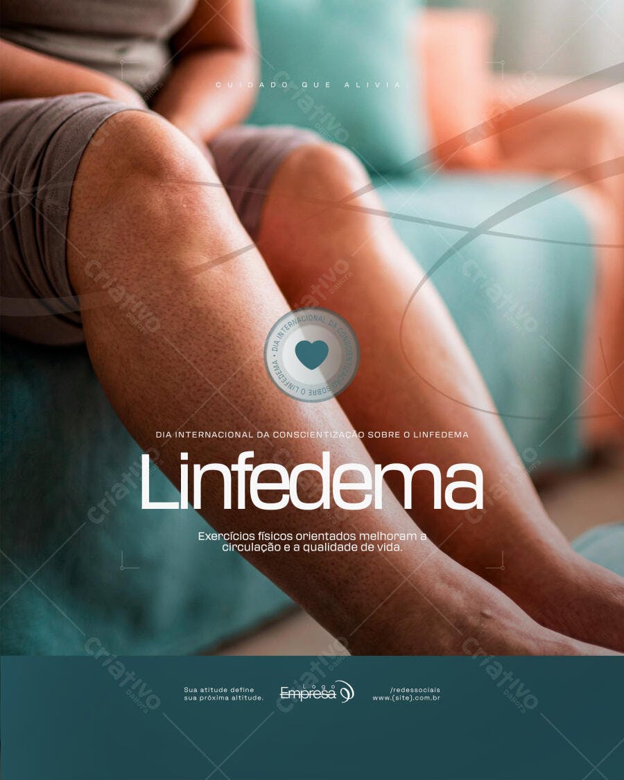 Post Instagram Linfedema Saúde Conscientização PSD Editável