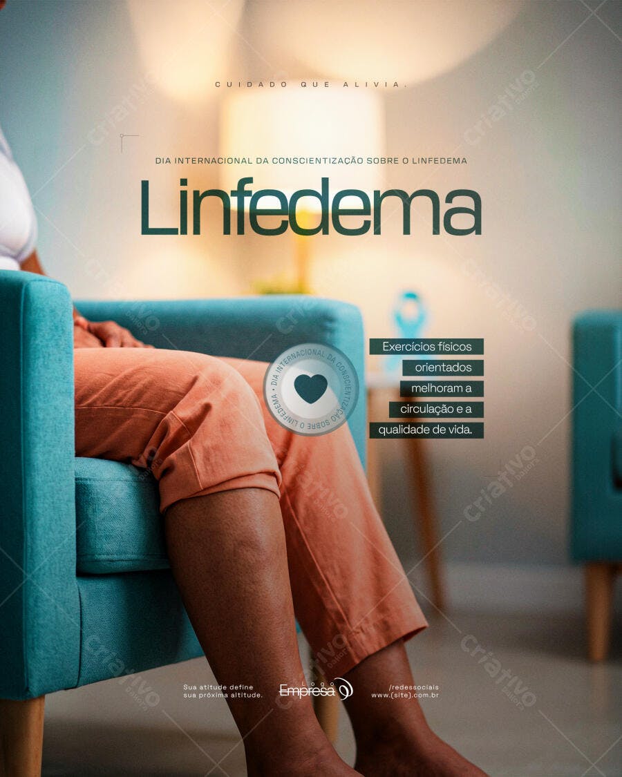 Post Instagram Conscientização Linfedema Saúde PSD Editável