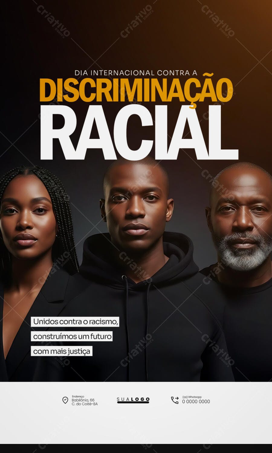 Post Instagram Dia Internacional Contra Discriminação Racial PSD Editável