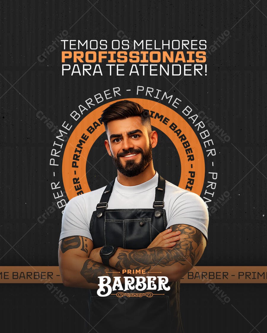Post Instagram Barbearia Profissional PSD Editável