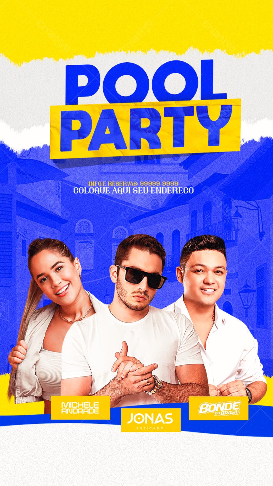 Flyer Pool Party Verão Evento PSD Editável