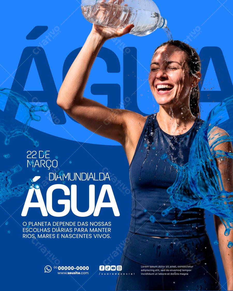 Post Dia Mundial da Água 22 de Março PSD Editável