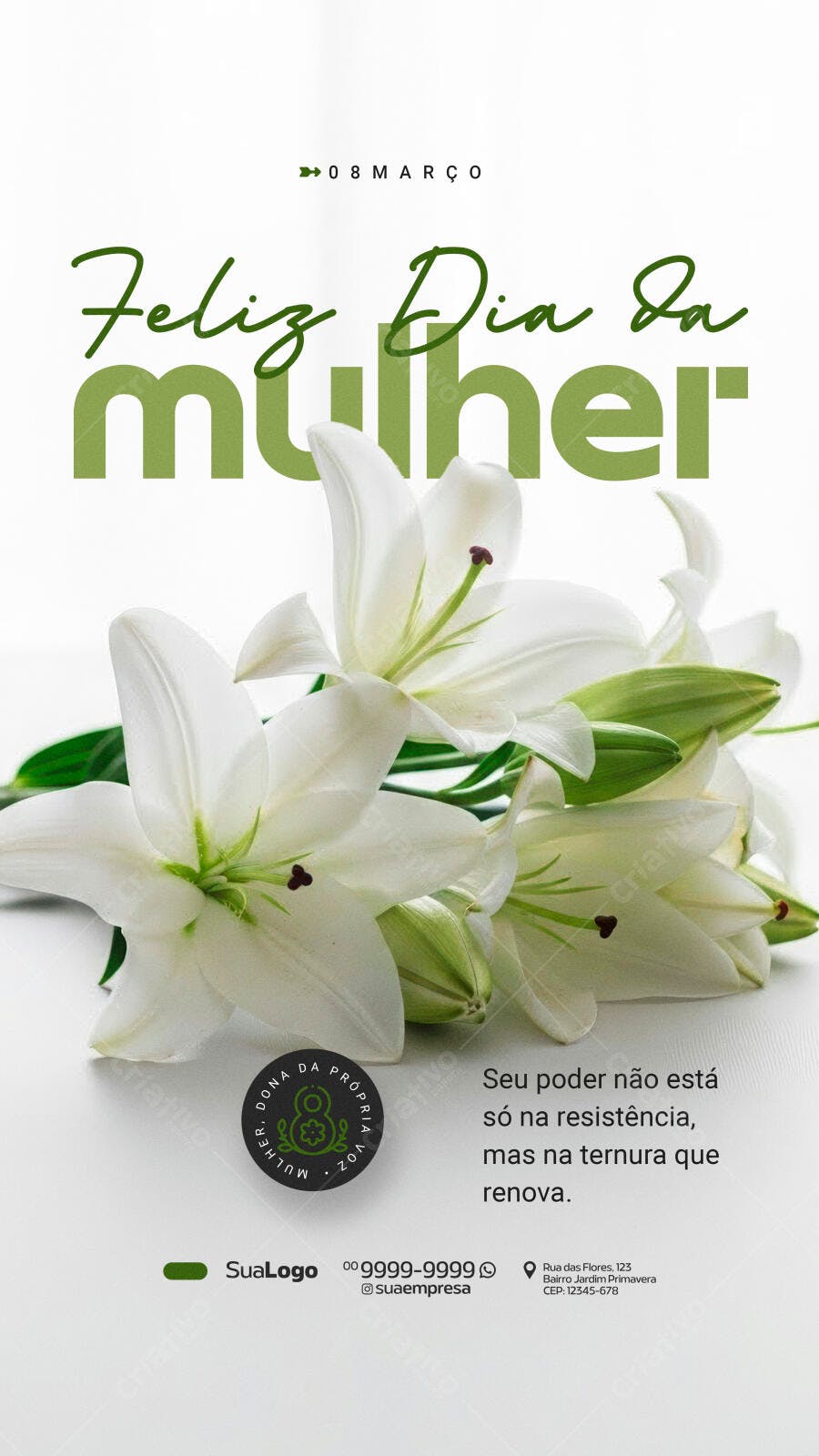 Story Instagram Dia da Mulher 8 de Março PSD Editável
