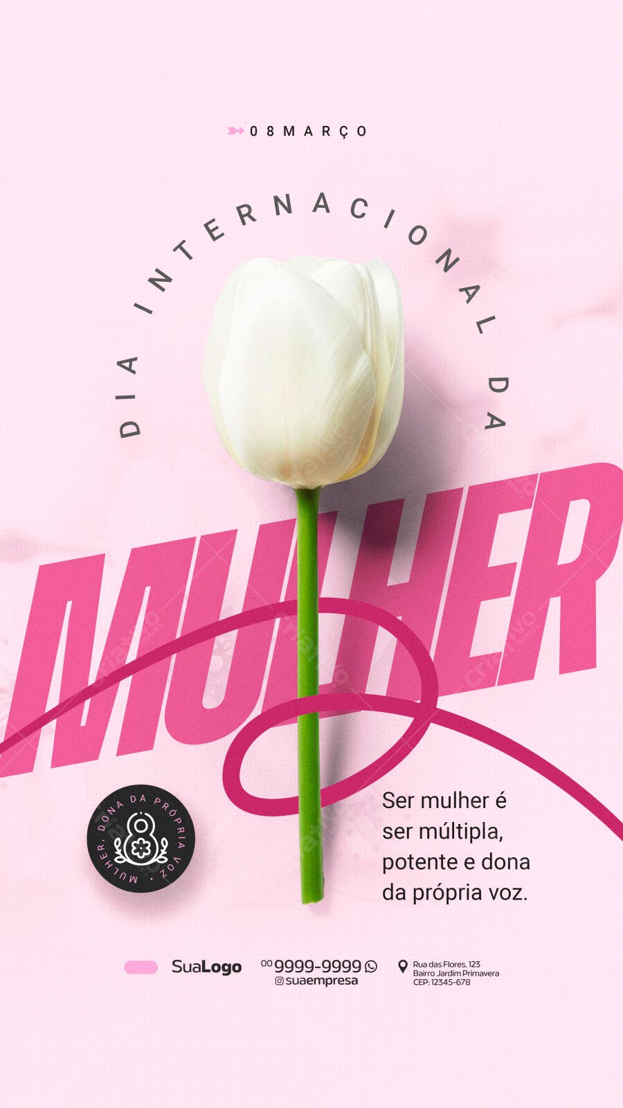Story Dia Internacional da Mulher 8 de Março PSD Editável
