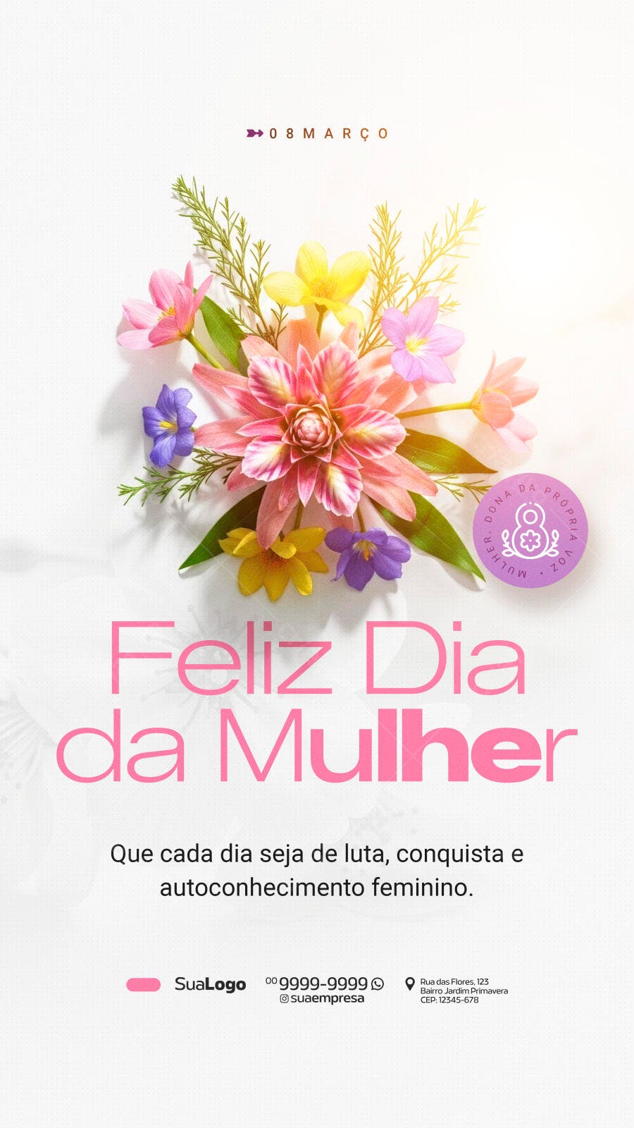 Story Instagram Dia da Mulher 8 de Março PSD Editável