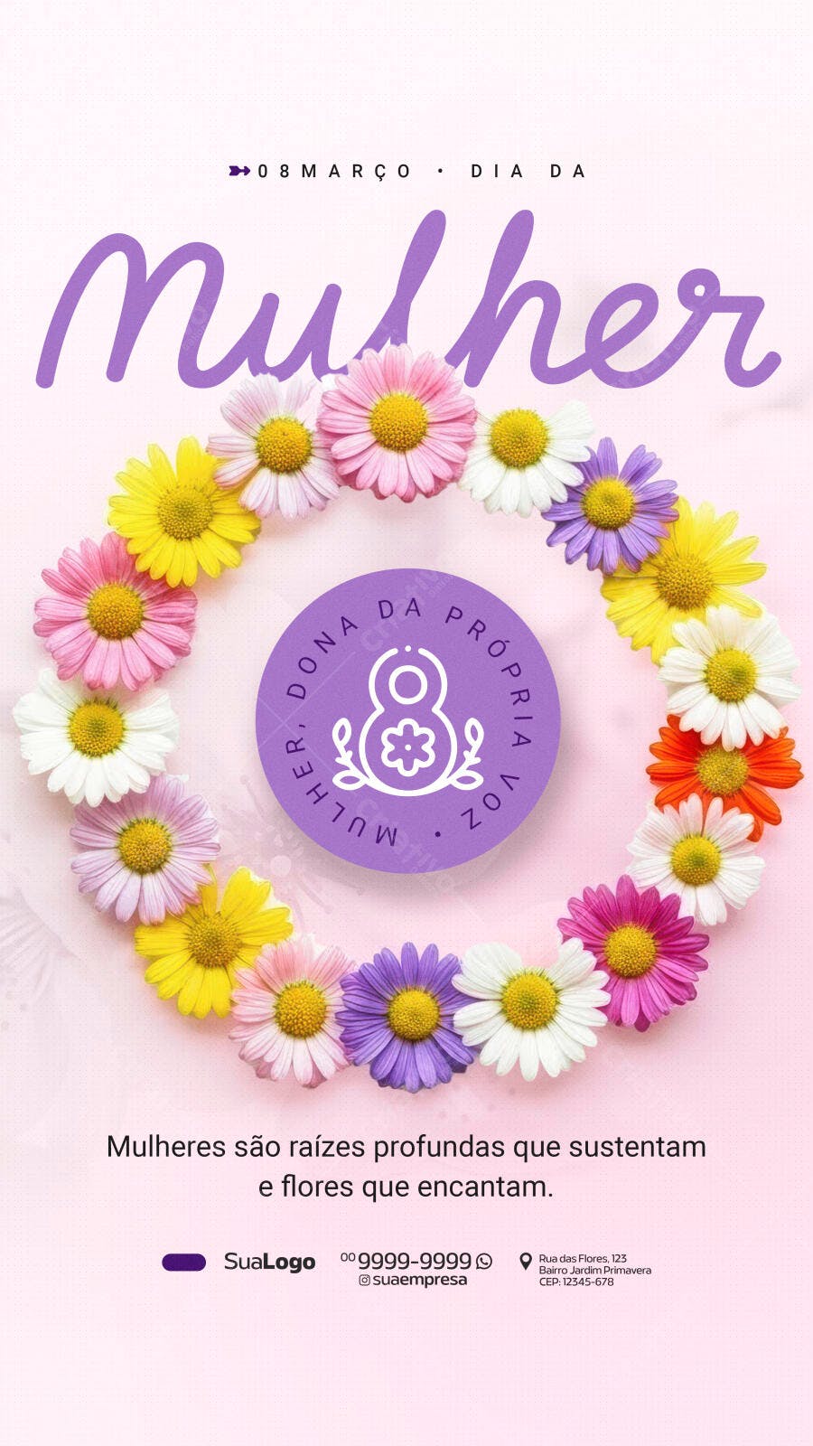 Story Instagram Dia da Mulher 8 de Março PSD Editável