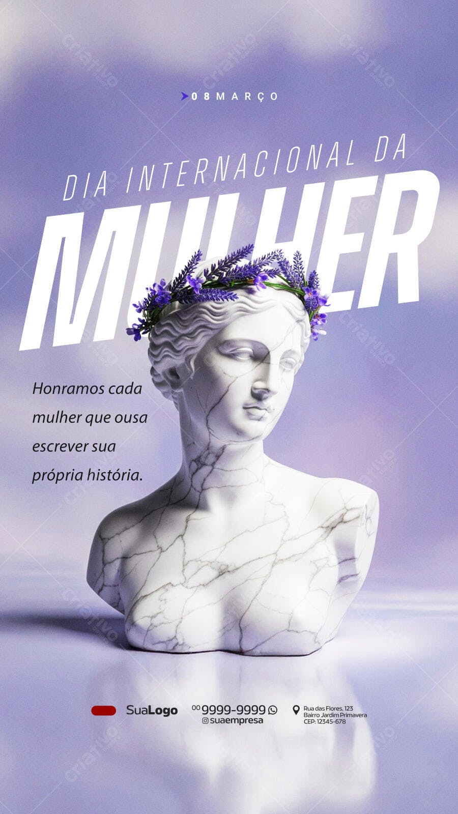 Story Dia Internacional da Mulher 8 de Março PSD Editável