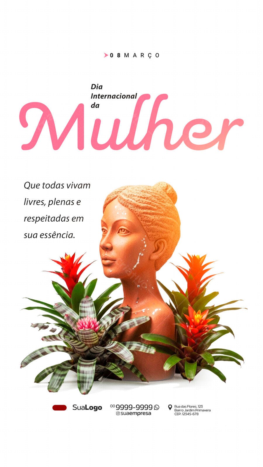 Story Dia Internacional da Mulher 8 de Março PSD Editável