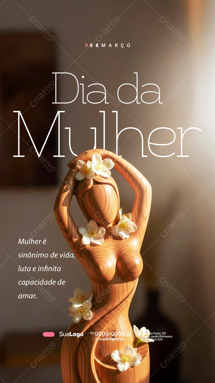 Story Dia Internacional da Mulher 8 de Março PSD Editável