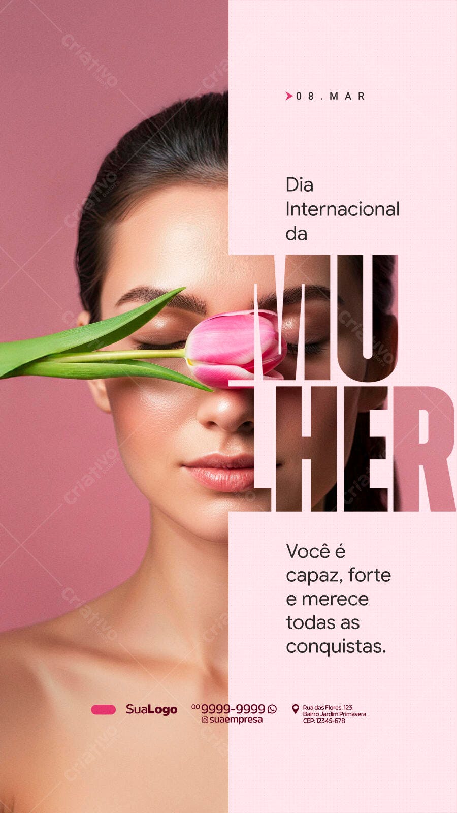 Story Dia Internacional da Mulher 8 de Março PSD Editável