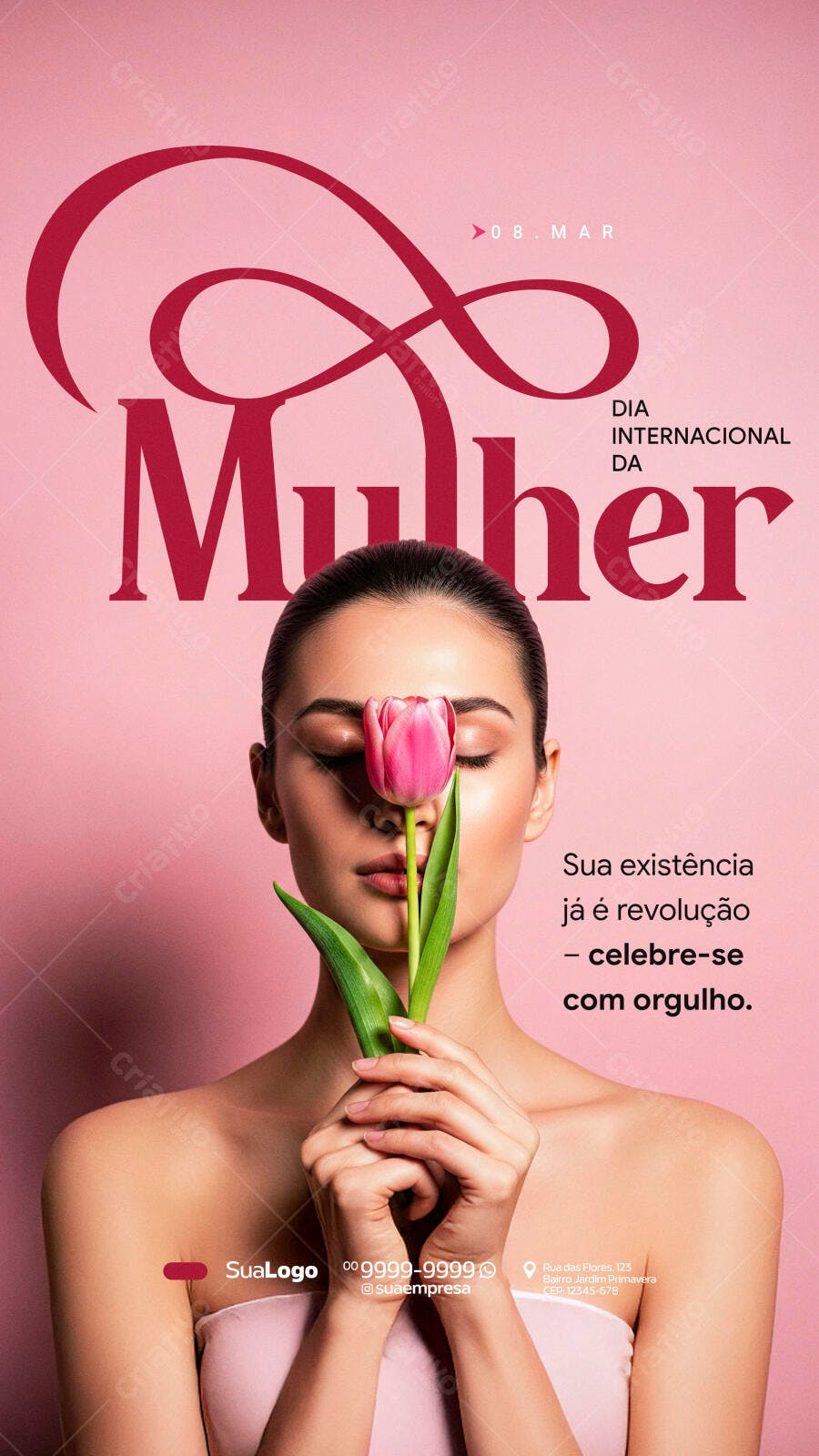 Story Instagram Dia Internacional da Mulher 8 de Março PSD Editável