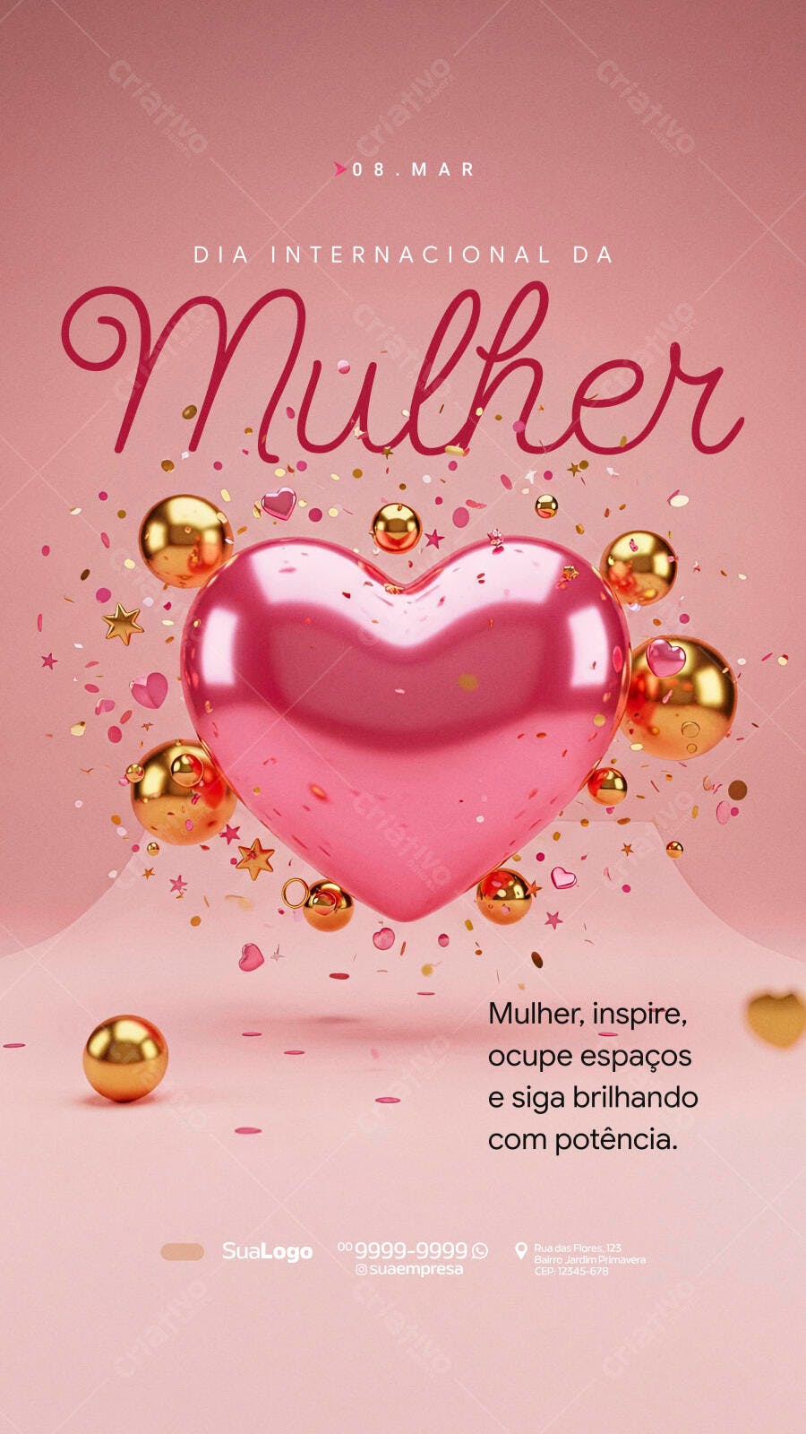 Story Dia Internacional da Mulher 8 de Março PSD Editável
