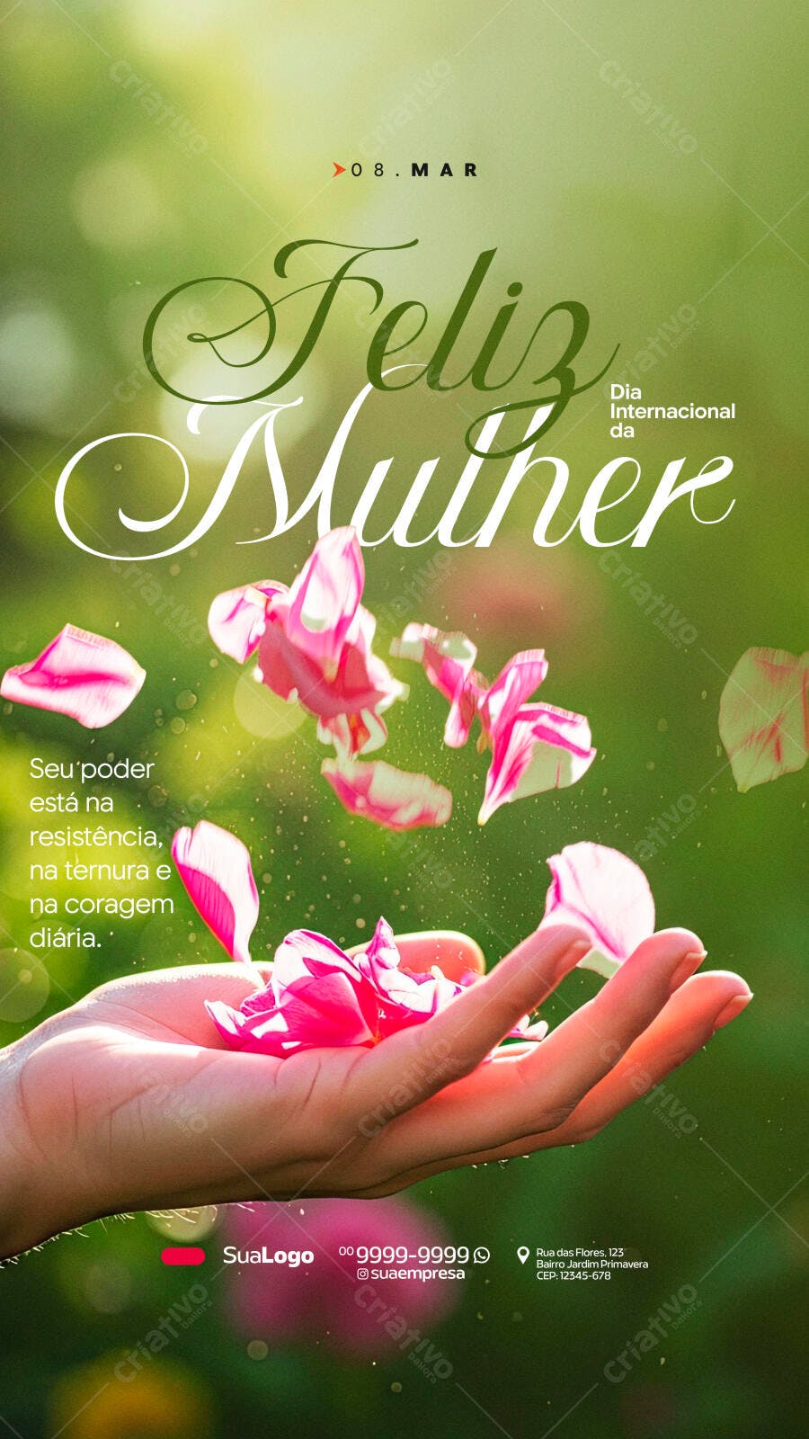 Story Dia Internacional da Mulher 8 de Março PSD Editável