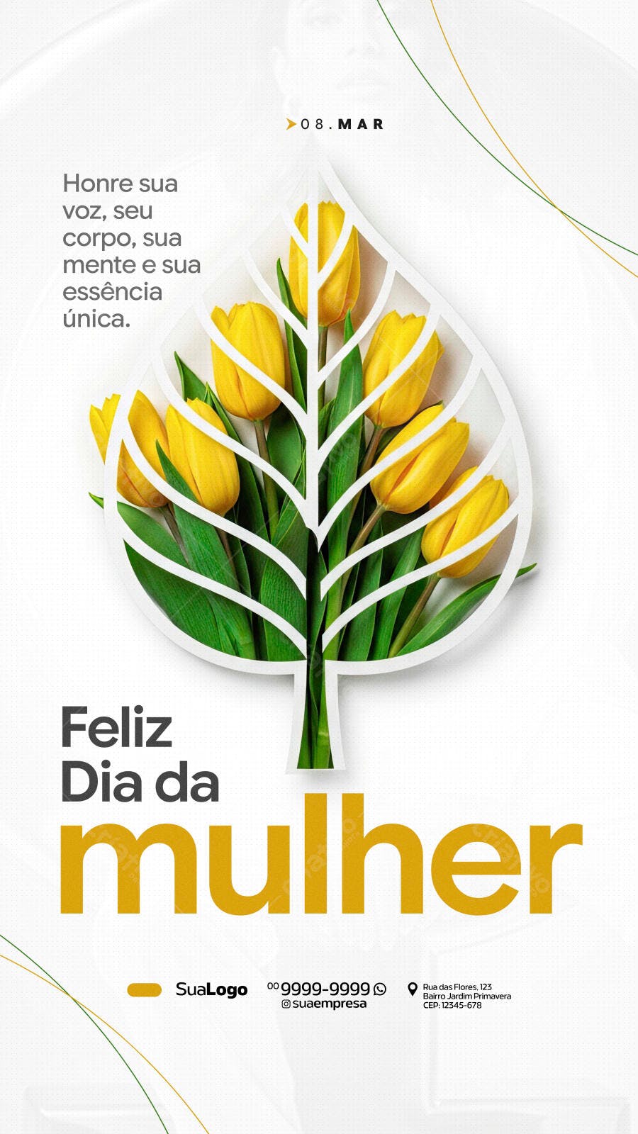 Story Dia Internacional da Mulher 8 de Março PSD Editável