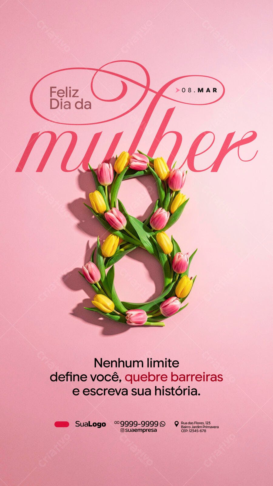 Story Instagram Dia da Mulher 8 de Março PSD Editável