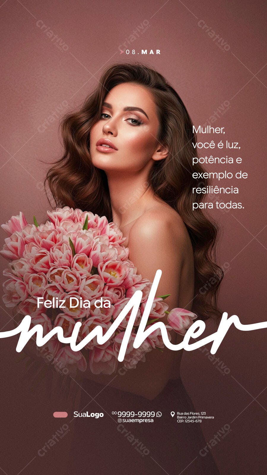 Story Dia Internacional da Mulher 8 de Março PSD Editável