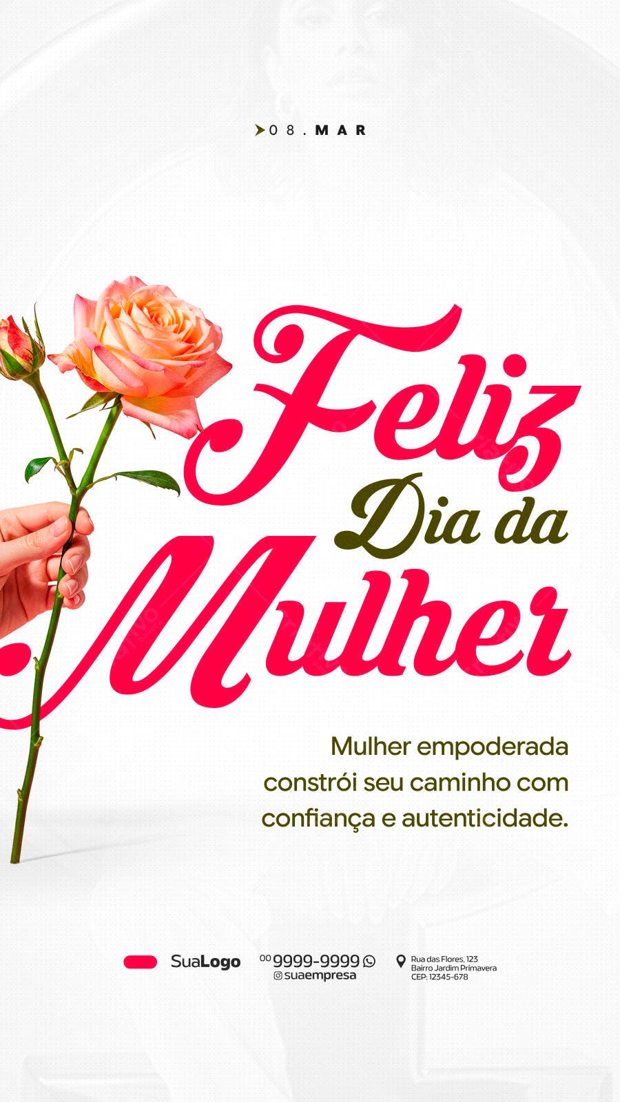 Story Dia Internacional da Mulher 8 de Março PSD Editável