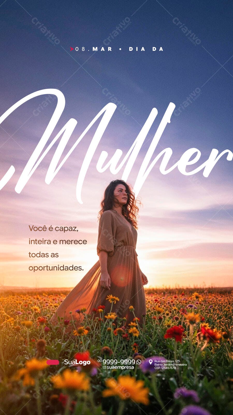 Story Dia Internacional da Mulher 8 de Março PSD Editável