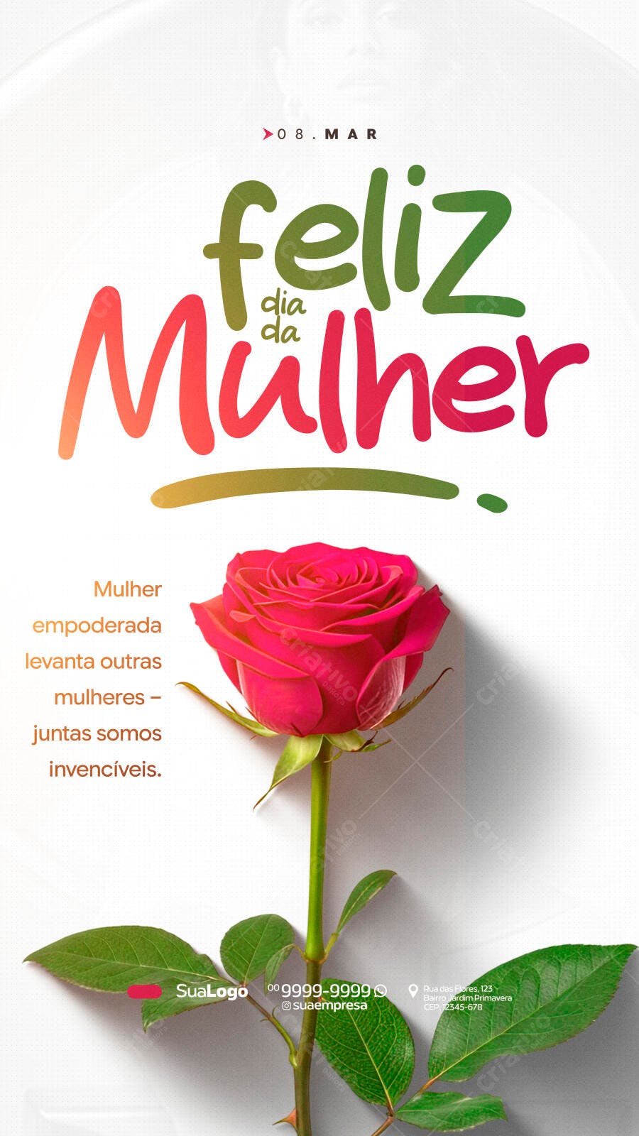 Story Instagram Dia da Mulher 8 de Março PSD Editável