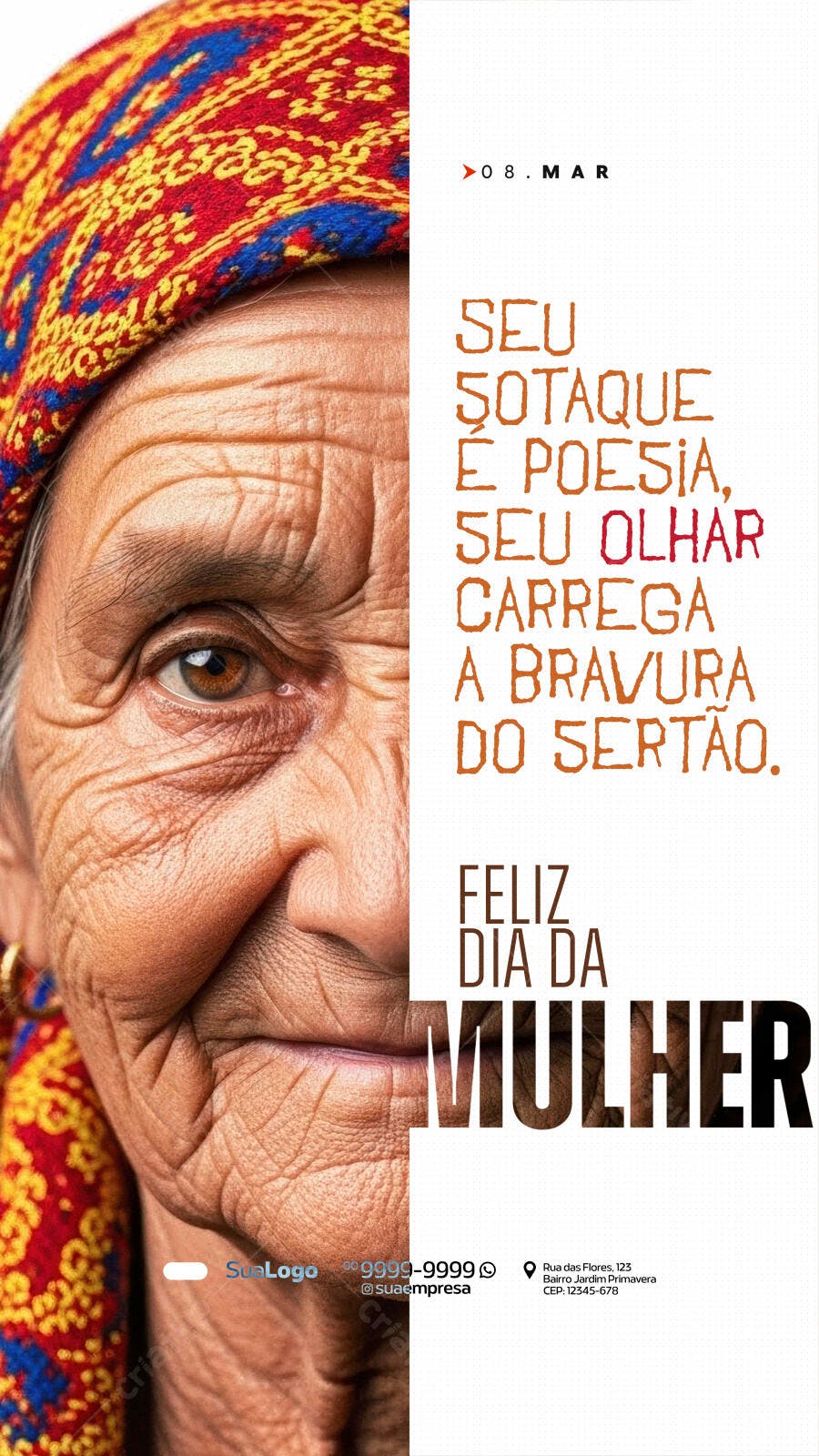Story Dia da Mulher 8 de Março Homenagem PSD Editável