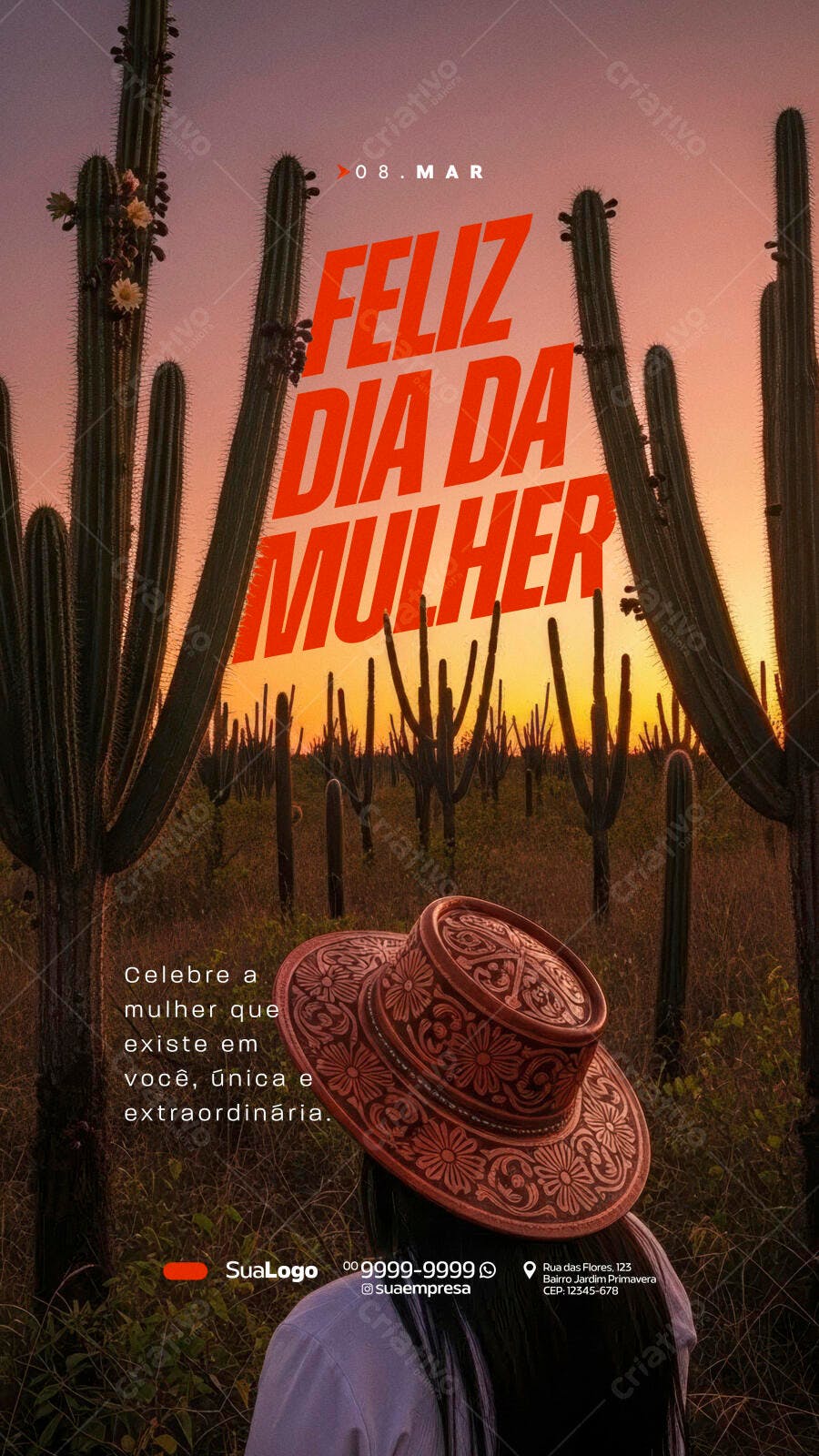 Story Instagram Dia da Mulher 8 de Março PSD Editável